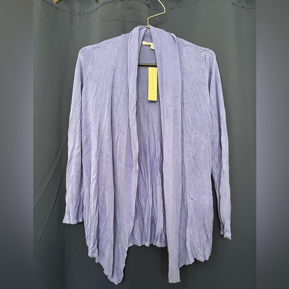 Cyrus Blue Drapey Cardigan NWT
